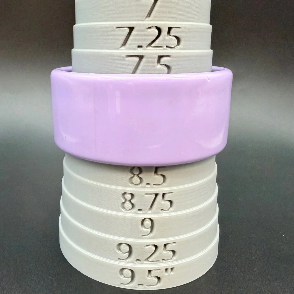 Vintage Bangle Bracelet Size 8.25 Lavender Chunky Wide Light PurpleStackable
